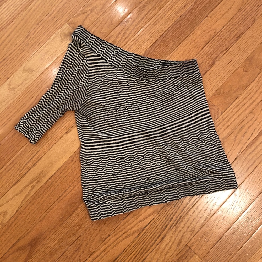 NWOT Lida Baday Striped One-Shoulder Top